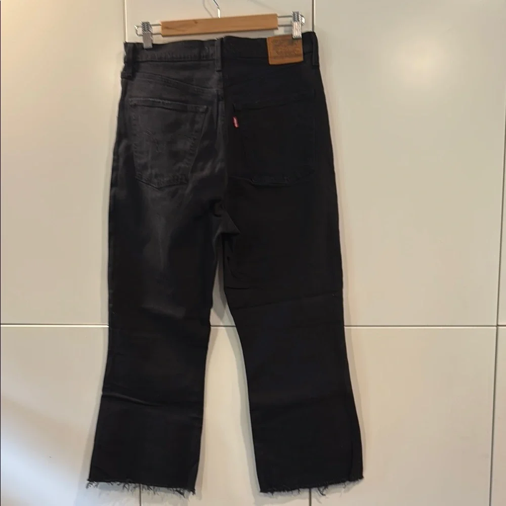 Levi's Black Kick Flare Jeans Raw Hem EUC sz30 - Picture 7 of 7